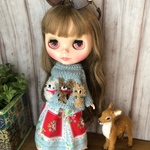 ★ペールブルー くまちゃん三個セーターセット★くま太郎 ブライス