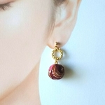 ぶどう色🍇秋ピアス&イヤリング