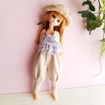 サルエルパンツ・リカちゃん ブライスの洋服(ベージュ)