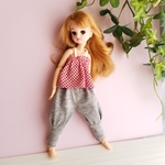 サルエルパンツ・リカちゃん ブライスの洋服(グレー)