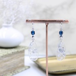 揺れるイヤリング＊ピアス 💙 dark blue × clear