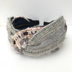 LINTON TWEED♡シルバー効いた、大人のナチュラルグレー♡ひねりリボンカチューシャ♡