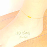 小さなシトリンのアンクレット ゴールド/シルバー ☆14金ゴールドフィルド(K14gf刻印つき)に変更できます。 シンプル　♡再販