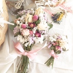［送料無料］❁ドライフラワー ミニミニスワッグ付き pink+white cuteスワッグ❁
