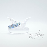 スワロフスキー ハーフエタニティリング(ブルー系)☆グルーデコ 