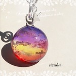 雲レジン  赤く染まる夕焼け空 キーホルダー