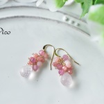 ピンク天然石のピアス
