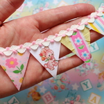hana*ハンドメイド★パステルフラッグガーランドminiレトロアニマル♪
