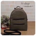 帆布(グレー)♪リュック❥ハンドメイド❥