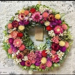 送料無料☆紫陽花の華やかドライフラワーリース