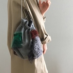 巾着バッグ モコモコ〜