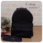 帆布(ネイビー)♪リュック❥ハンドメイド❥