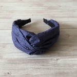 クロスターバン型カチューシャ（レース・ネイビーパープル）