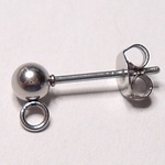 サージカルステンレス製　ピアスパーツ　玉付き　５ペア 