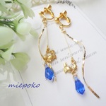 夏の海☆Sapphire☆蟹☆イヤリング(ピアス）
