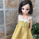 リカちゃん ワンピース イエロー×ホワイト