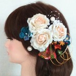 成人式.結婚式、和装髪飾り、振袖、つまみ細工、卒業式、髪飾り