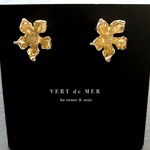 【4個 18×16mm】 ゴールド アンティーク フラワー ピアス ベース 金具 