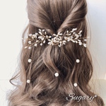 小枝フラワーパールのヘッドドレス ヘアピンセット