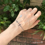 ステンレス製 クロスモチーフブレスレット ロールチェーン幅2.5mm