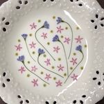 青の花&ピンクの小花(押し花)