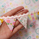 hana*ハンドメイド★パステルフラッグガーランドmini♪ハローベイビーピンク