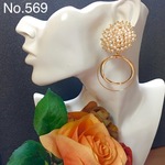No.569🎗送料無料 パールと2フープの大ぶりイヤリング   