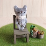 ＊kumahari＊ミニテディベア シルバーグレー 約5.5cm