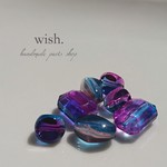 【※商品説明必読】054【約10～15mm/17g】宝石/鉱石/宇宙 アクリルビーズ（青系3種アソート）wsis054