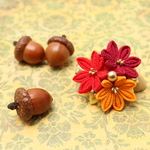 【期間限定】⭐大⭐紅葉のブローチ&ヘアクリップ つまみ細工
