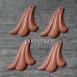 (( 4pcs )) 43×34mm 曲線デザインチャーム ダークピンク〔CH-088PI〕