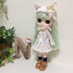 ミディブライス ねこみみ帽子♡ベージュ セット