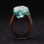 風景を閉じ込めたような指輪 レジンウッドリング Crystal wood ring <Waterfall>