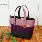 【ku様専用】№1138 倉敷帆布ミニトート～プラム×グレープ×チャコール