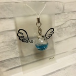 メモリアルストラップ キーホルダー ブルースター ペット 遺毛 爪 ベビー ファーストカット