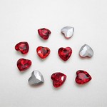 ハート型ガラスラインストーン★ライトシャム色★8×8ｍｍ★10粒★デコ★ネイルアート★レジン封入★0685★