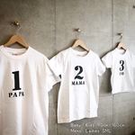親子でお揃い ペアルックTシャツ  名入れtシャツ  数字1〜9 