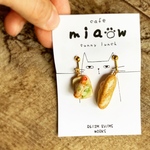 SALE🌈再販✩タルタルソースエビフライ&フランスパン（ハムチーズサンド）のイヤリング✩