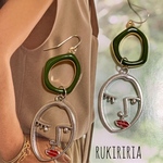 RUKIRIRIA #342 シルバーフェイスピアス  大ぶりピアス 大ぶりイヤリング 