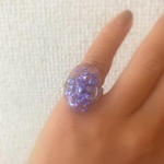 【5号】紫陽花モチーフクリアドライフラワーリング