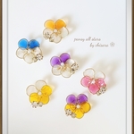 ✥小さなパンジー✥ノンホールピアス