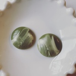 再販無し◆ デッドストック 24mm 抹茶 グリーン カボション