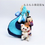 火の玉のミニポーチ◆猫又ちゃん（赤）