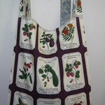 me様オーダー品：USA生地　植物図鑑柄のエコバッグ