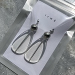 クリアシルバーボールピアス