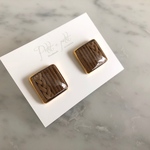 ■金具選択■ニットピアス・イヤリング/ブラウンＭ（送料無料）