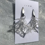 クリアフラワーデザインシルバーピアス