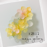 本物のお花♡フラワーバレッタ♡パステルカラーアジサイ花びら重ね♪M gold