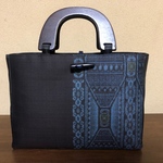 アンティーク  大島紬と畳ヘリのbag  001