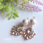 レトロビジューパールピアス(イヤリング)サージカルステンレス nonoacs